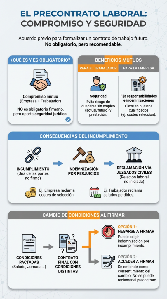 Firma de un precontrato (Infografía)