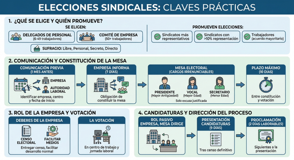 Elecciones sindicales: claves prácticas